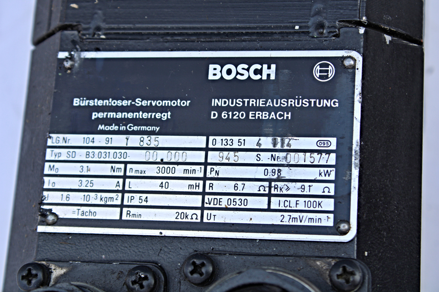 Bosch SD B3 031 03 00 000 Bürstenloser Servomotor used DIMEX